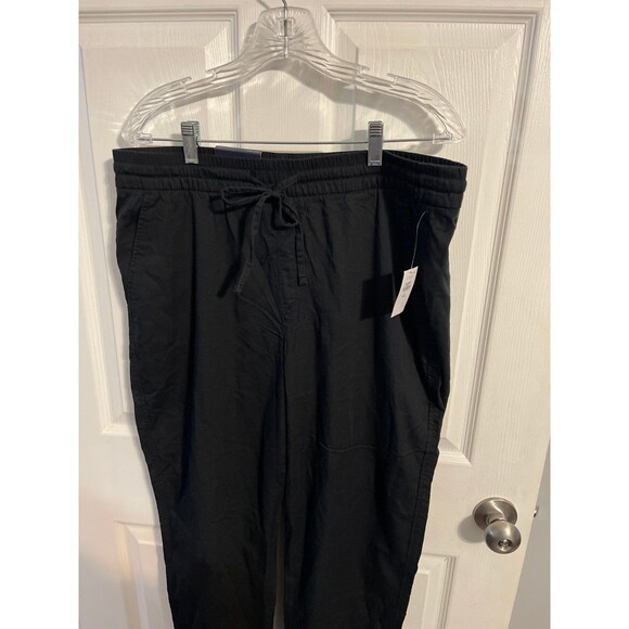 GAP Womens Easy Straight Pull-on Pants True Black Size Large Tall New With Tags - Picture 4 of 8